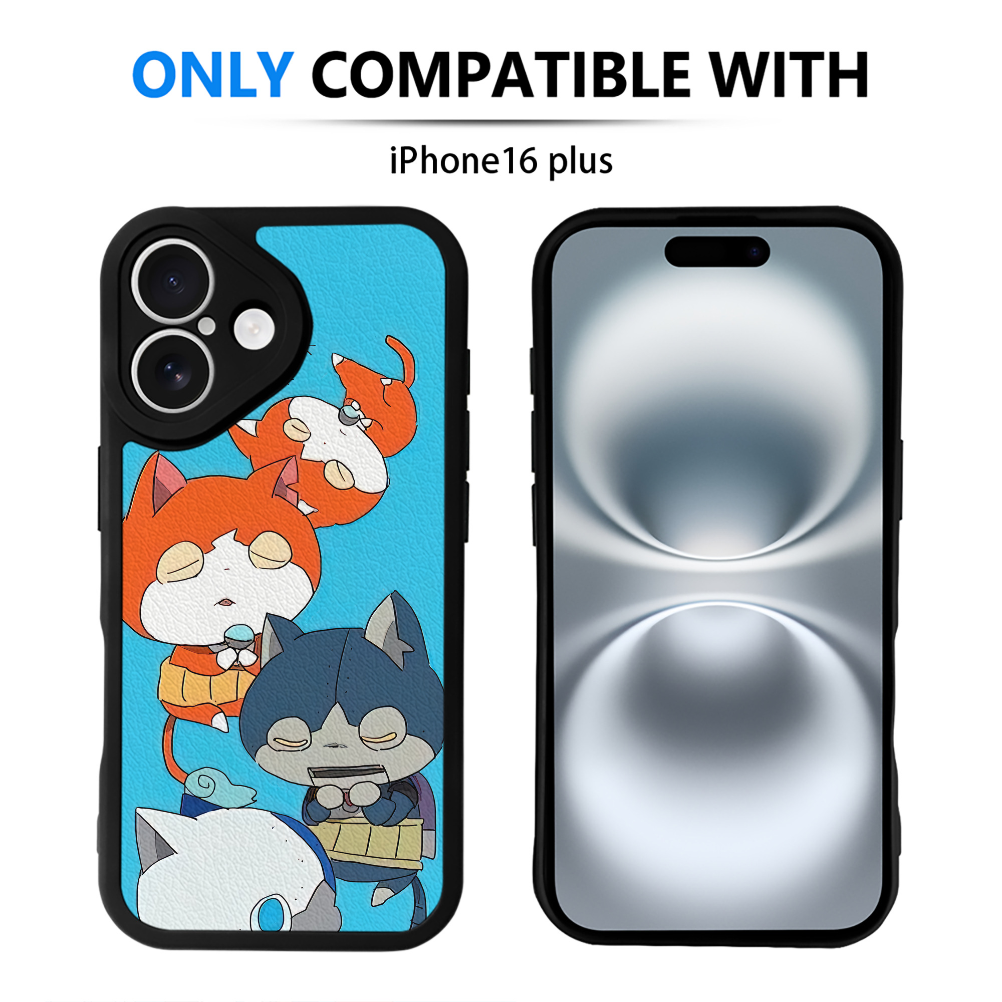 （画像用） 妖怪ウォッチ Yo-kai Watch 【iPhone 16シリーズ対応】シリコンスマホケース（レザー調） 材質：シリコン